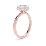 Goldsmiths 18ct Rose Gold 2.13cttw Oval Cut Lab Grown Diamond Hidden Halo Solitaire Engagement Ring - Ring Size L