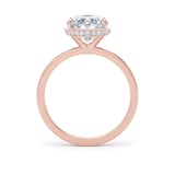Goldsmiths 18ct Rose Gold 3.15cttw Oval Cut Lab Grown Diamond Hidden Halo Solitaire Engagement Ring - Ring Size H
