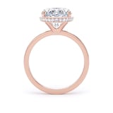 Goldsmiths 18ct Rose Gold 4.17cttw Oval Cut Lab Grown Diamond Hidden Halo Solitaire Engagement Ring - Ring Size G.5