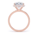 Goldsmiths 18ct Rose Gold 5.19cttw Oval Cut Lab Grown Diamond Hidden Halo Solitaire Engagement Ring - Ring Size F.5