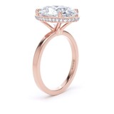 Goldsmiths 18ct Rose Gold 5.19cttw Oval Cut Lab Grown Diamond Hidden Halo Solitaire Engagement Ring - Ring Size F.5
