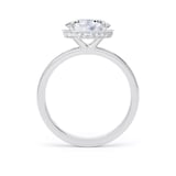Goldsmiths Platinum East-West 1.62cttw Oval Cut Lab Grown Diamond Hidden Halo Solitaire Engagement Ring - Ring Size I