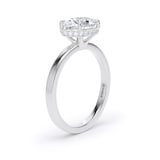 Goldsmiths Platinum East-West 1.62cttw Oval Cut Lab Grown Diamond Hidden Halo Solitaire Engagement Ring - Ring Size I
