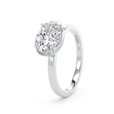 Goldsmiths Platinum East-West 1.62cttw Oval Cut Lab Grown Diamond Hidden Halo Solitaire Engagement Ring - Ring Size I