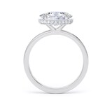 Goldsmiths Platinum East-West 2.13cttw Oval Cut Lab Grown Diamond Hidden Halo Solitaire Engagement Ring - Ring Size F.5