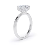 Goldsmiths Platinum East-West 2.13cttw Oval Cut Lab Grown Diamond Hidden Halo Solitaire Engagement Ring - Ring Size F.5