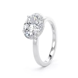 Goldsmiths Platinum East-West 2.13cttw Oval Cut Lab Grown Diamond Hidden Halo Solitaire Engagement Ring - Ring Size F.5