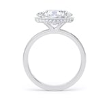 Goldsmiths Platinum East-West 3.15cttw Oval Cut Lab Grown Diamond Hidden Halo Solitaire Engagement Ring - Ring Size I