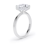 Goldsmiths Platinum East-West 3.15cttw Oval Cut Lab Grown Diamond Hidden Halo Solitaire Engagement Ring - Ring Size I