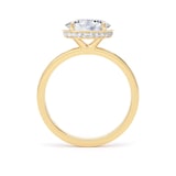 Goldsmiths 18ct Yellow Gold East-West 1.62cttw Oval Cut Lab Grown Diamond Hidden Halo Solitaire Engagement Ring - Ring Size L.5