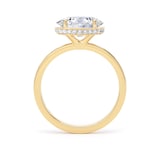 Goldsmiths 18ct Yellow Gold East-West 2.13cttw Oval Cut Lab Grown Diamond Hidden Halo Solitaire Engagement Ring - Ring Size P