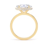 Goldsmiths 18ct Yellow Gold East-West 3.15cttw Oval Cut Lab Grown Diamond Hidden Halo Solitaire Engagement Ring - Ring Size N