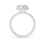 Goldsmiths 18ct White Gold East-West 1.62cttw Oval Cut Lab Grown Diamond Hidden Halo Solitaire Engagement Ring - Ring Size M