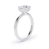 Goldsmiths 18ct White Gold East-West 1.62cttw Oval Cut Lab Grown Diamond Hidden Halo Solitaire Engagement Ring - Ring Size M