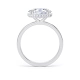 Goldsmiths 18ct White Gold East-West 2.13cttw Oval Cut Lab Grown Diamond Hidden Halo Solitaire Engagement Ring - Ring Size L