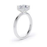 Goldsmiths 18ct White Gold East-West 2.13cttw Oval Cut Lab Grown Diamond Hidden Halo Solitaire Engagement Ring - Ring Size L
