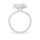 Goldsmiths 18ct White Gold East-West 3.15cttw Oval Cut Lab Grown Diamond Hidden Halo Solitaire Engagement Ring - Ring Size I