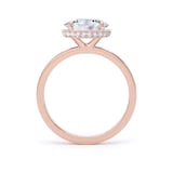 Goldsmiths 18ct Rose Gold East-West 1.62cttw Oval Cut Lab Grown Diamond Hidden Halo Solitaire Engagement Ring - Ring Size L.5