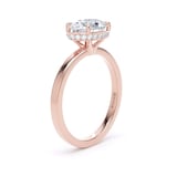 Goldsmiths 18ct Rose Gold East-West 1.62cttw Oval Cut Lab Grown Diamond Hidden Halo Solitaire Engagement Ring - Ring Size L.5