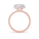 Goldsmiths 18ct Rose Gold East-West 2.13cttw Oval Cut Lab Grown Diamond Hidden Halo Solitaire Engagement Ring - Ring Size L