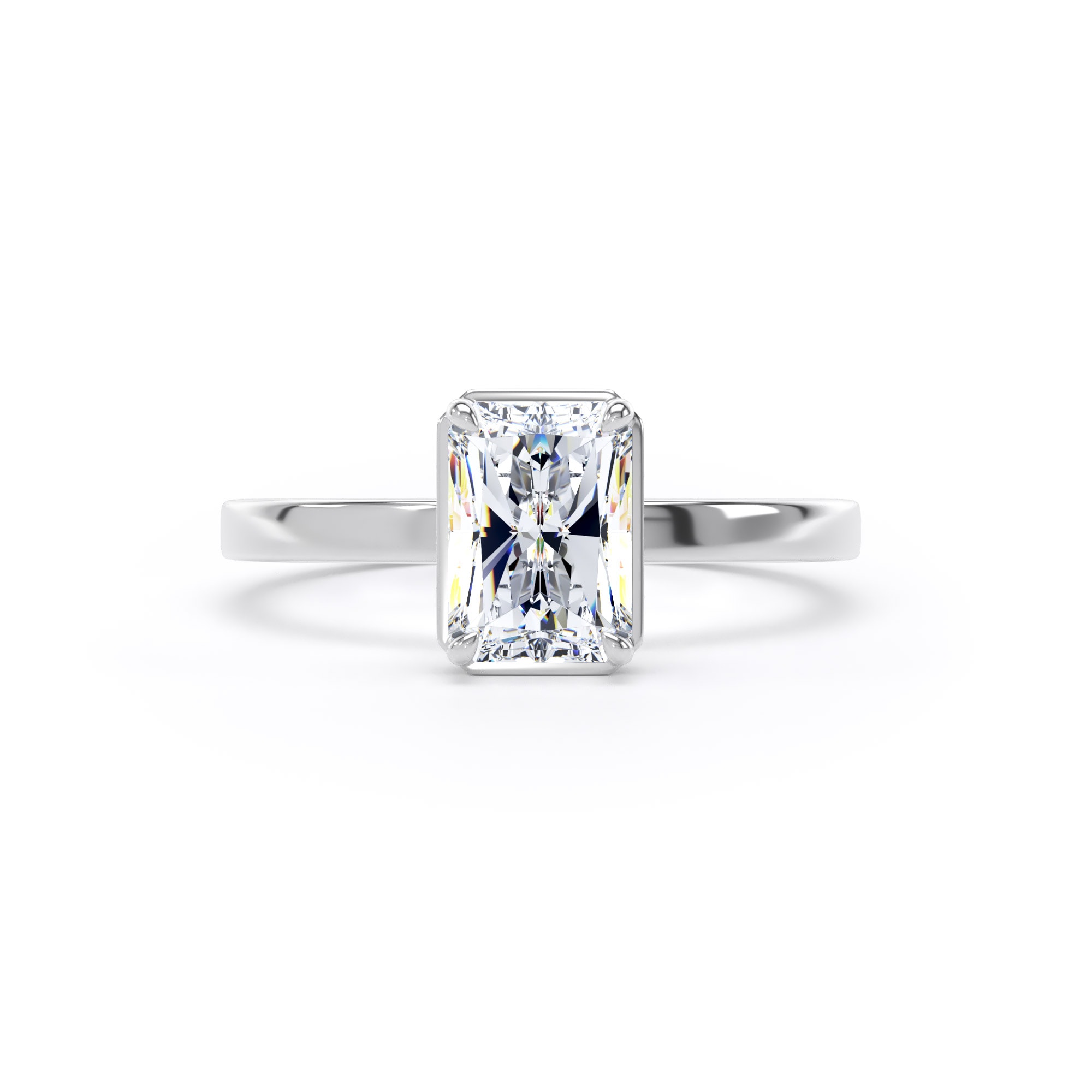 Goldsmiths Platinum 1.62cttw Radiant Cut Lab Grown Diamond Hidden Halo Solitaire Engagement Ring - Ring Size U.5 Goldsmiths Platinum 1.62cttw Radiant Cut Lab Grown Diamond Hidden Halo Solitaire Engagement Ring - Ring Size U.5