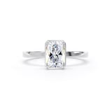 Goldsmiths Platinum 1.62cttw Radiant Cut Lab Grown Diamond Hidden Halo Solitaire Engagement Ring - Ring Size J.5