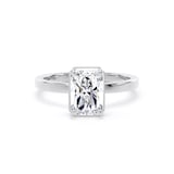 Goldsmiths Platinum 2.13cttw Radiant Cut Lab Grown Diamond Hidden Halo Solitaire Engagement Ring - Ring Size H.5