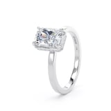Goldsmiths Platinum 2.13cttw Radiant Cut Lab Grown Diamond Hidden Halo Solitaire Engagement Ring - Ring Size H.5