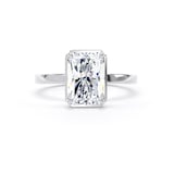 Goldsmiths Platinum 3.15cttw Radiant Cut Lab Grown Diamond Hidden Halo Solitaire Engagement Ring - Ring Size L.5