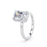 Goldsmiths Platinum 3.15cttw Radiant Cut Lab Grown Diamond Hidden Halo Solitaire Engagement Ring - Ring Size L.5