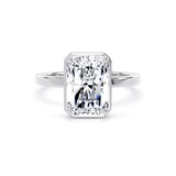 Goldsmiths Platinum 4.17cttw Radiant Cut Lab Grown Diamond Hidden Halo Solitaire Engagement Ring - Ring Size X