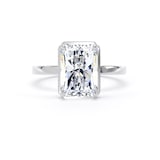 Goldsmiths Platinum 4.17cttw Radiant Cut Lab Grown Diamond Hidden Halo Solitaire Engagement Ring - Ring Size X