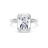 Goldsmiths Platinum 5.19cttw Radiant Cut Lab Grown Diamond Hidden Halo Solitaire Engagement Ring - Ring Size S.5