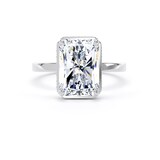 Goldsmiths Platinum 5.19cttw Radiant Cut Lab Grown Diamond Hidden Halo Solitaire Engagement Ring - Ring Size S.5