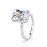 Goldsmiths Platinum 5.19cttw Radiant Cut Lab Grown Diamond Hidden Halo Solitaire Engagement Ring - Ring Size S.5