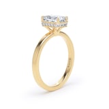 Goldsmiths 18ct Yellow Gold 1.62cttw Radiant Cut Lab Grown Diamond Hidden Halo Solitaire Engagement Ring - Ring Size L
