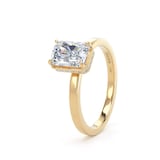 Goldsmiths 18ct Yellow Gold 1.62cttw Radiant Cut Lab Grown Diamond Hidden Halo Solitaire Engagement Ring - Ring Size L