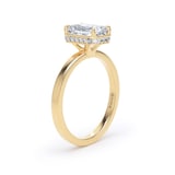 Goldsmiths 18ct Yellow Gold 2.13cttw Radiant Cut Lab Grown Diamond Hidden Halo Solitaire Engagement Ring - Ring Size K