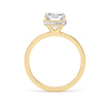 Goldsmiths 18ct Yellow Gold 3.15cttw Radiant Cut Lab Grown Diamond Hidden Halo Solitaire Engagement Ring - Ring Size J