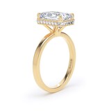 Goldsmiths 18ct Yellow Gold 4.17cttw Radiant Cut Lab Grown Diamond Hidden Halo Solitaire Engagement Ring - Ring Size P