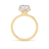 Goldsmiths 18ct Yellow Gold 5.19cttw Radiant Cut Lab Grown Diamond Hidden Halo Solitaire Engagement Ring - Ring Size L