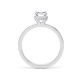 Goldsmiths 18ct White Gold 1.62cttw Radiant Cut Lab Grown Diamond Hidden Halo Solitaire Engagement Ring - Ring Size J