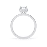 Goldsmiths 18ct White Gold 2.13cttw Radiant Cut Lab Grown Diamond Hidden Halo Solitaire Engagement Ring - Ring Size M