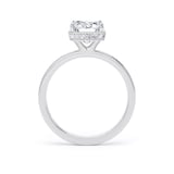 Goldsmiths 18ct White Gold 3.15cttw Radiant Cut Lab Grown Diamond Hidden Halo Solitaire Engagement Ring - Ring Size I