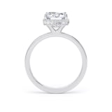 Goldsmiths 18ct White Gold 4.17cttw Radiant Cut Lab Grown Diamond Hidden Halo Solitaire Engagement Ring - Ring Size I