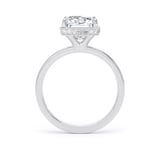Goldsmiths 18ct White Gold 5.19cttw Radiant Cut Lab Grown Diamond Hidden Halo Solitaire Engagement Ring - Ring Size K