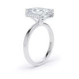 Goldsmiths 18ct White Gold 5.19cttw Radiant Cut Lab Grown Diamond Hidden Halo Solitaire Engagement Ring - Ring Size K