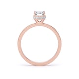 Goldsmiths 18ct Rose Gold 1.62cttw Radiant Cut Lab Grown Diamond Hidden Halo Solitaire Engagement Ring - Ring Size N