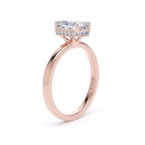 Goldsmiths 18ct Rose Gold 1.62cttw Radiant Cut Lab Grown Diamond Hidden Halo Solitaire Engagement Ring - Ring Size N