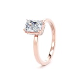 Goldsmiths 18ct Rose Gold 1.62cttw Radiant Cut Lab Grown Diamond Hidden Halo Solitaire Engagement Ring - Ring Size N